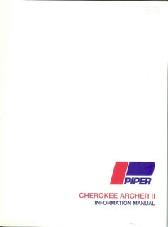 Manual, Piper - Archer PA28-181 - Information