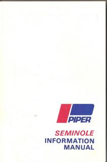 Manual, Piper - Seminole - PA44-180 - 1978 - Pilot's Information Manual