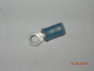 Terminal, Ring - 16-14 AWG - #6 Stud - Blue Nylon Insulated