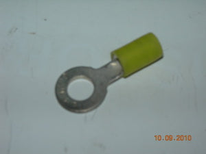 Terminal, Ring - 12-10 AWG -1/4" Stud - Yellow Nylon Insulated