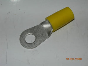 Terminal, Ring - 4 AWG - 5/16" Stud - Yellow Nylon Insulated