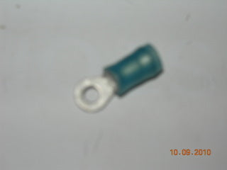 Terminal, Ring - 16-14 AWG - #4 Stud - Blue Nylon Insulated