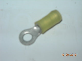 Terminal, Ring - 12-10 AWG - #10 Stud - Yellow Nylon Insulated