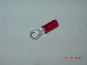 Terminal, Ring - 22-18 AWG - #6 Stud - Red Nylon Insulated