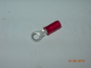 Terminal, Ring - 22-18 AWG - #6 Stud - Red Nylon Insulated