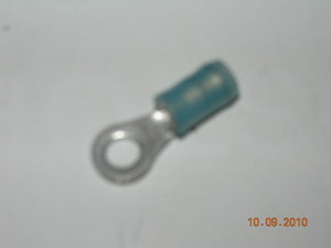 Terminal, Ring - 16-14 AWG - #8 Stud - Blue Nylon Insulated