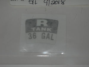 Placard, Fuel Tank Selector - Right Tank - 36 Gallon
