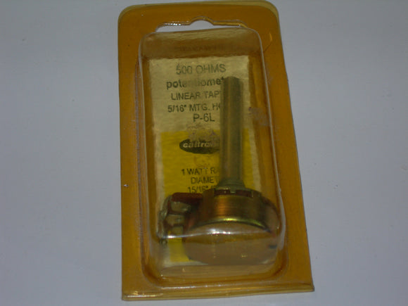 Potentiometer, Linear Taper - 500 ohms - 1 watt - Caltronics