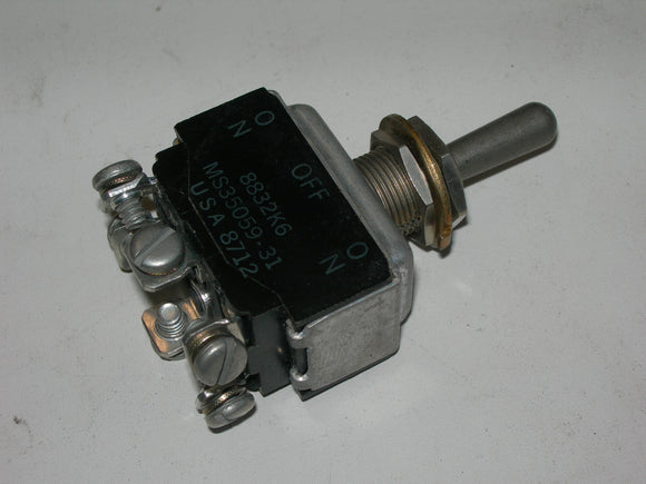 Switch, Toggle - DPDT - On-Off-On - One Side Spring Loaded