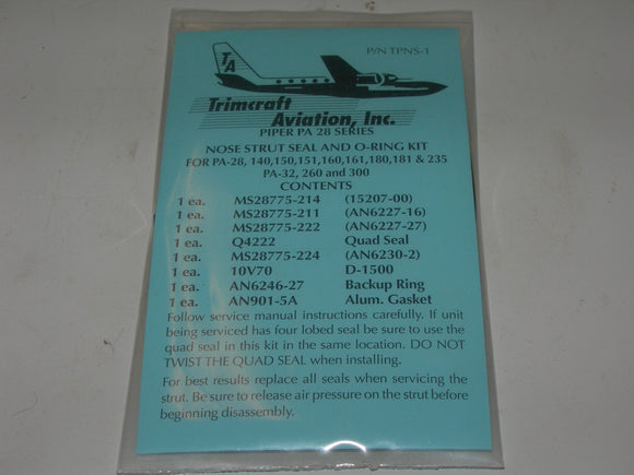 Kit, Strut Seal - Nose - PA28/32 - Trimcraft