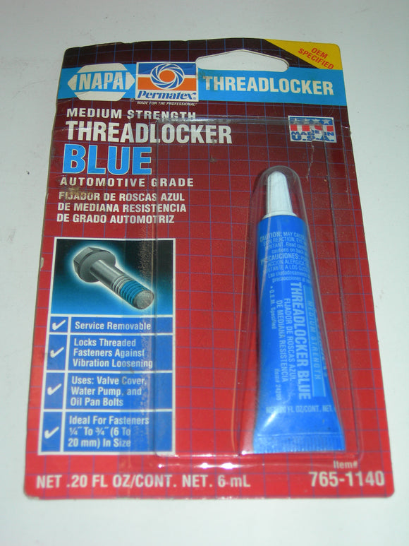Threadlocker, Blue - .2 Ounce - Permatex