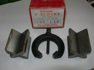 Set, V Blocks with Clamp - 1 1/8" Capacity - Starrett