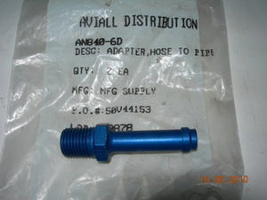 Nipple, Straight - Pipe/Hose - 1/4" NPT - 3/8" Hose ID