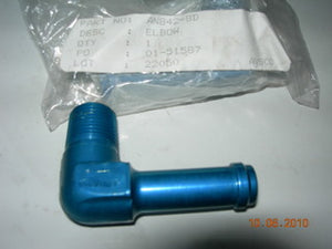 Nipple, Elbow 90' - Pipe/Hose - 3/8" NPT - 1/2" ID Hose