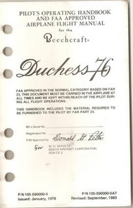 Manual, Beechcraft - Duchess BE-76 - 1976/1978 - Pilot's Operating Handbook