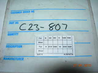 Deviation Card - Compass - Airpath