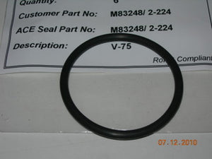 O-ring, Hydraulic - 2" OD - 1 5/8" ID - 1/8" Thick - Viton - Hi Temp