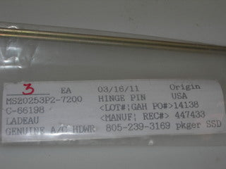 Pin, Hinge - .089 Thick - Stainless