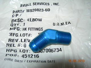 Adapter, 45' - Pipe/Flare - 1/4