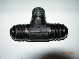 Tee, Pipe on Side/Flare/Flare - 3/8" NPT - 1/2" Tube - Steel