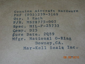 O-ring, Hydraulic - 1/16" Width - 5/32" ID - 9/32" OD