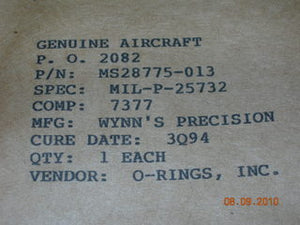 O-ring, Hydraulic - 1/16" Width - 7/16" ID - 9/16" OD