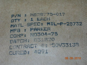 O-ring, Hydraulic - 1/16" Width - 11/16" ID - 13/16" OD