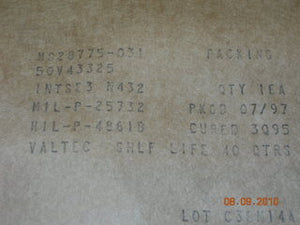 O-ring, Hydraulic - 1/16" Width - 1 3/4" ID - 1 13/16" OD