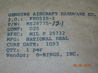 O-ring, Hydraulic - 3/32