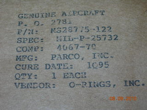O-ring, Hydraulic - 3/32" Width - 1 1/8" ID - 1 5/16" OD