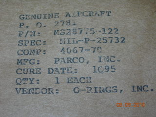 O-ring, Hydraulic - 3/32