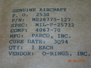 O-ring, Hydraulic - 3/32