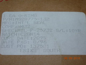 O-ring, Hydraulic - 3/32" Width - 1 3/4" ID - 1 15/16" OD