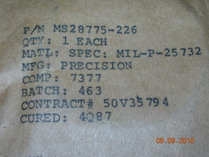 O-ring, Hydraulic - 1/8" Width - 2" ID - 2 1/4" OD