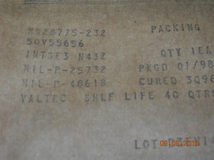 O-ring, Hydraulic - 1/8" Width - 2 3/4" ID - 3" OD