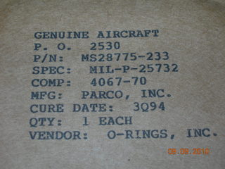 O-ring, Hydraulic - 1/8
