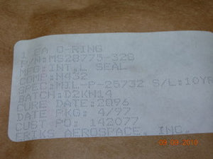 O-ring, Hydraulic - 3/16" Width - 1 7/8" ID - 2 1/4" OD