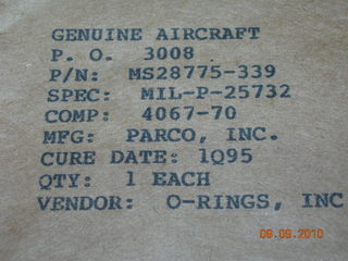 O-ring, Hydraulic - 3/16