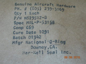O-ring, Fuel - .087" Width - .644" ID - 1/2" OD Tube