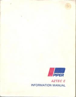 Manual, Piper - Aztec E - PA23-250 - 1970 - Pilot's Information Manual
