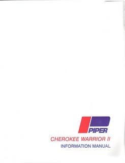 Manual, Piper - Cherokee Warrior II - PA28-161 - Pilot's Information Manual