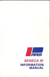 Manual, Piper - Seneca III - PA34-220T - 1981 - Pilot's Information Manual